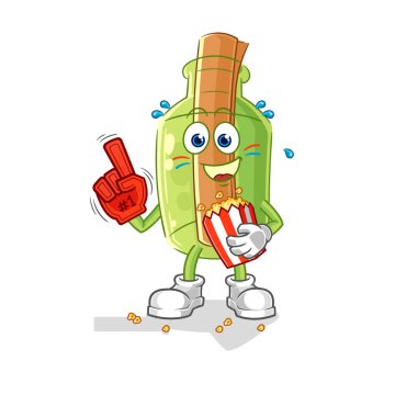 Şişedeki muslukçu çizgi filmindeki mesaj. karikatür maskotu vektosu