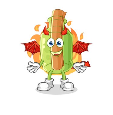 Fosil maskotlu bir şişe arkeologunun mesajı. çizgi film vektosu