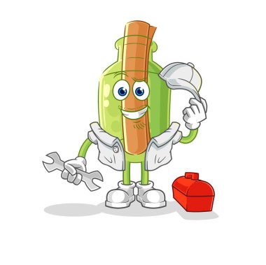 Bir şişe Amerikan yerlisi kabilesindeki mesaj. karikatür maskotu vektosu