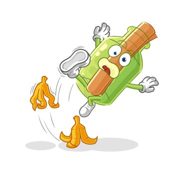 Şişedeki mesaj bowling illüstrasyonunda. karakter vektosu