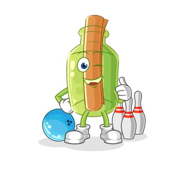 Yazın güneşlenen bir şişedeki mesaj. karakter vektosu