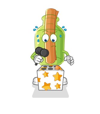 İçinde fener resmi olan bir Çin şişesindeki mesaj. karakter vektosu