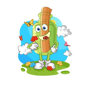 Şişedeki mesaj çok beğeni veriyor. çizgi film vektosu