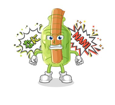 Şişedeki mesaj. Aman Tanrım. karikatür