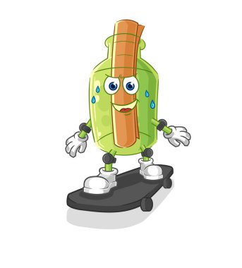 Buzlu kayak çizgi filmindeki mesaj. karakter maskotu vekto