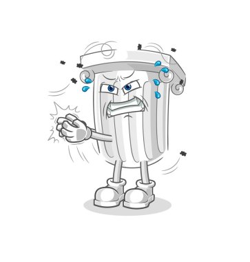 Romalı sütun sineği karakteri. karikatür maskotu vektosu