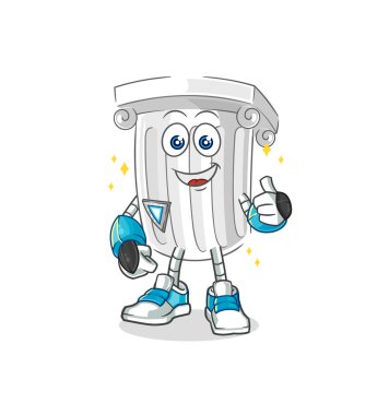 Romalı robot karakter. karikatür maskotu vektosu