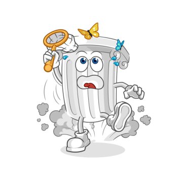 Roma sütunu kelebek resimlerini yakalar. karakter vektosu