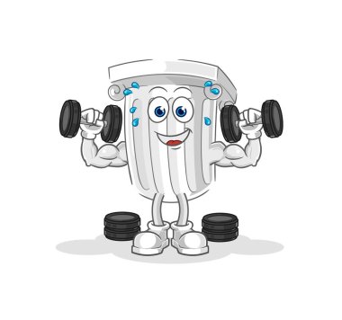 Roma sütun ağırlık idmanı illüstrasyonu. karakter vektosu