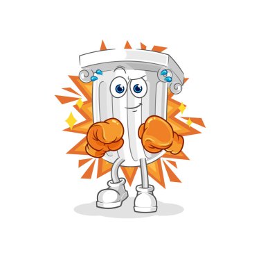 Roma sütunlu boksör karakteri. karikatür maskotu vektosu