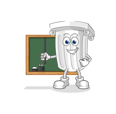 Roma sütun öğretmeni vektörü. karikatür