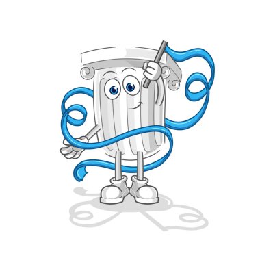 Roma sütunu Ritmik Jimnastik Maskotu. çizgi film vektosu