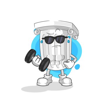 Roma sütunu dambıl taşıyıcısı. karikatür