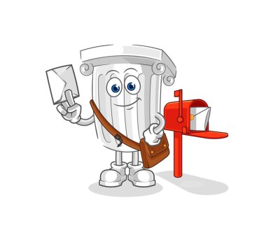 Roma sütun postacısının vektörü. karikatür