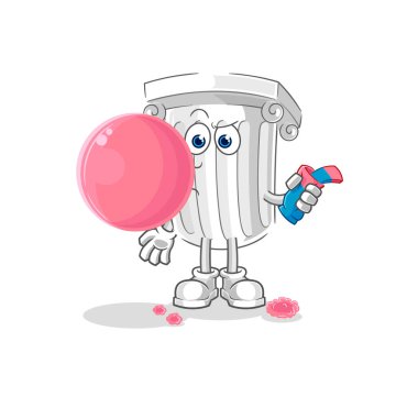 Roma sütun sakız taşıyıcısı. karikatür