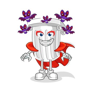 Romalı sütun Drakula çizimi. karakter vektosu