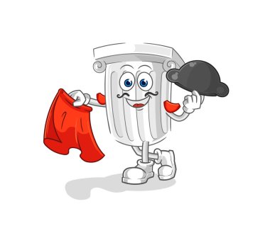 Kırmızı bez resimli Roma sütun matadoru. karakter vektosu