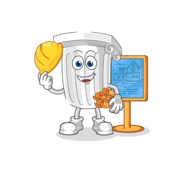 Roma Sütun Mimarı çizimi. karakter vektosu