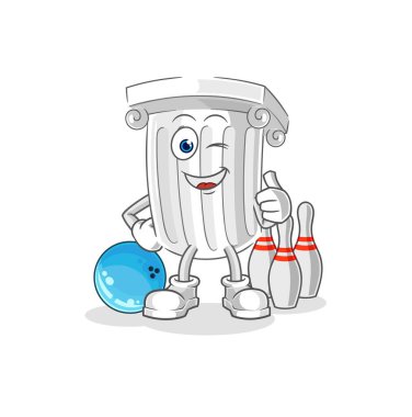 Romalı sütun bowling oynuyor. karakter vektosu