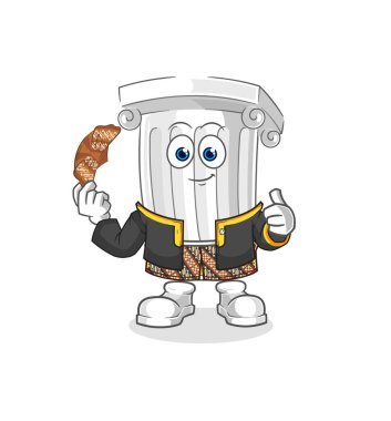 Roma sütunu Cava karakteri. karikatür maskotu vektosu