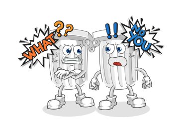 Romalı sütun birbiriyle karikatür vektosu tartışıyor.