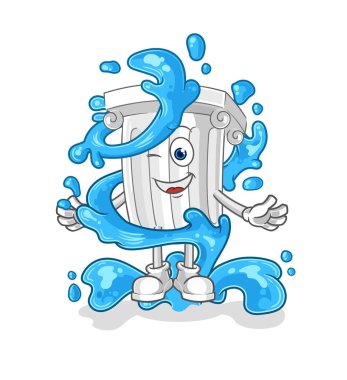 Roma sütununun su maskotu. çizgi film vektosu