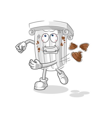 the roman pillar throwing shit vecto