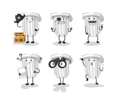 Romalı Korsan grubu karakteri. karikatür maskotu vektosu