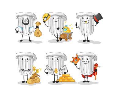 Romalı zengin grup karakteri. karikatür maskotu vektosu