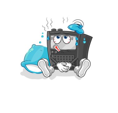 Telsiz hastalıklı vektör. karikatür