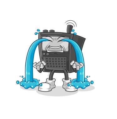 Telsiz ağlayan illüstrasyon. karakter vektosu