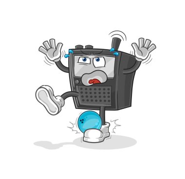 Bowling çizgi filminden telsiz sesli Hiten. karikatür maskotu vektosu