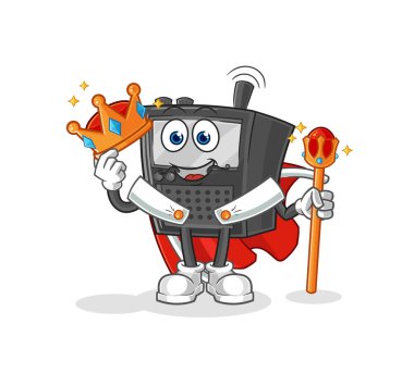 Telsiz sesli kral vektörü. karikatür