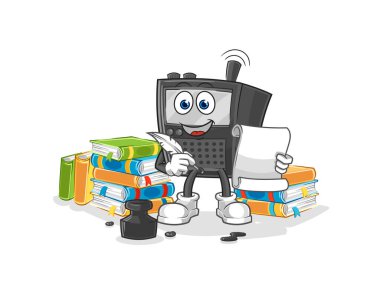 Telsiz sesli yazar vektörü. karikatür