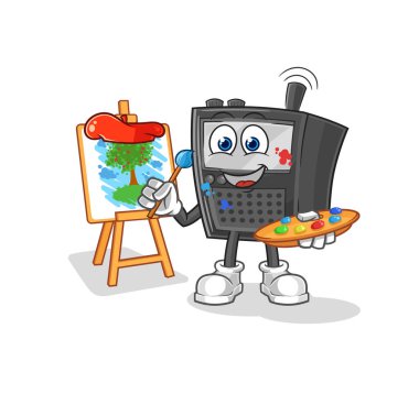 Telsiz sanatçısı maskotu. çizgi film vektosu