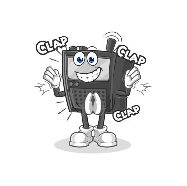 Telsiz sesli alkış illüstrasyonu. karakter vektosu