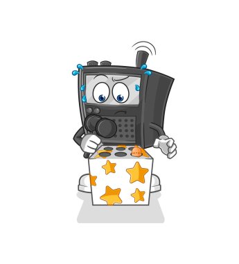 Telsiz oyunu bir köstebek maskotunu öldürdü. çizgi film vektosu