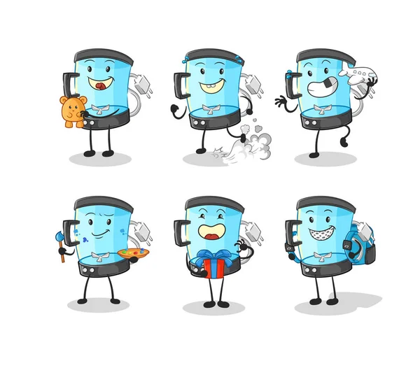 Blender çocuk grubu karakteri. karikatür maskotu vektosu