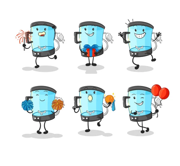 Blender kutlaması karakterini belirledi. karikatür maskotu vektosu