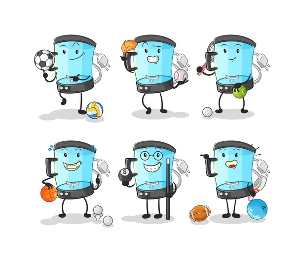 Blender spor seti karakteri. karikatür maskotu vektosu