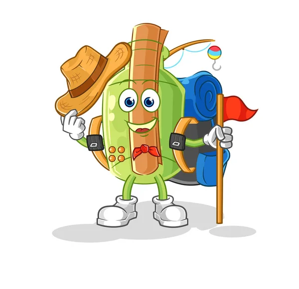 Şişedeki astronot el sallayan bir karakterdeki mesaj. karikatür maskotu vektosu