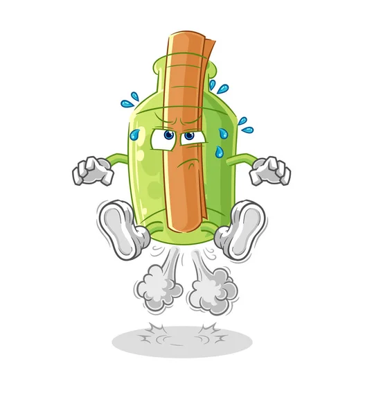 Mensaje Una Botella Dibujos Animados Musculosos Mascota Dibujos Animados Vecto — Vector de stock