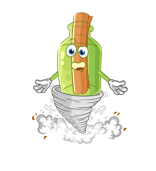 Mensaje Una Botella Con Espantapájaros Personaje Dibujos Animados Vecto — Vector de stock