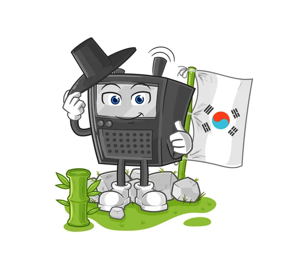 Personaje Del Walkie Talkie Coreano Mascota Dibujos Animados Vecto — Vector de stock