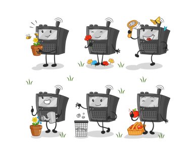 Telsiz dünya grubunu kurtarır. çizgi film maskotu