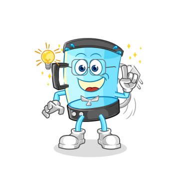 Blender 'ın bir fikir karikatürü var. maskot vektosu