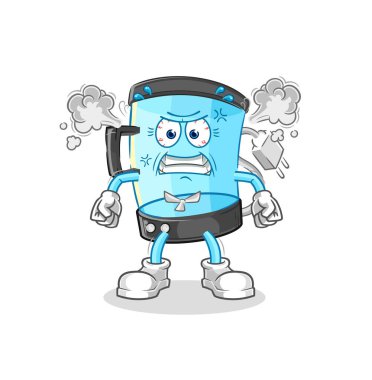 Blender çok kızgın bir maskot. çizgi film vektosu