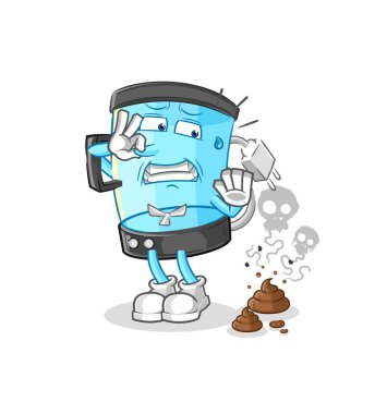 Kokuşmuş atık illüstrasyonlu mikser. karakter vektosu