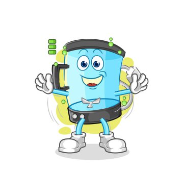 Blender tam batarya karakteri. karikatür maskotu vektosu