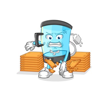 Karıştırıcı karate maskotu. çizgi film vektosu